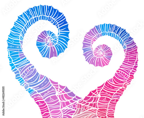 Mosaic frame with swirls, abstract composition.