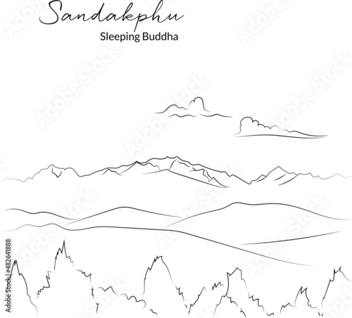 illustration of a landscape of Himalayas