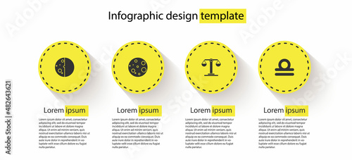 Set Eclipse of the sun, Moon, Libra zodiac and . Business infographic template. Vector