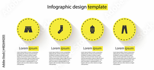 Set Men underpants, Socks, Balaclava and Pants. Business infographic template. Vector