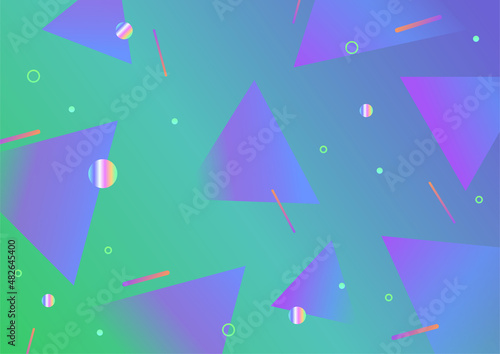 Modern colorful abstract geometric background. Minimal trendy geometric background. Presentation title slide design template with dynamic shapes composition.