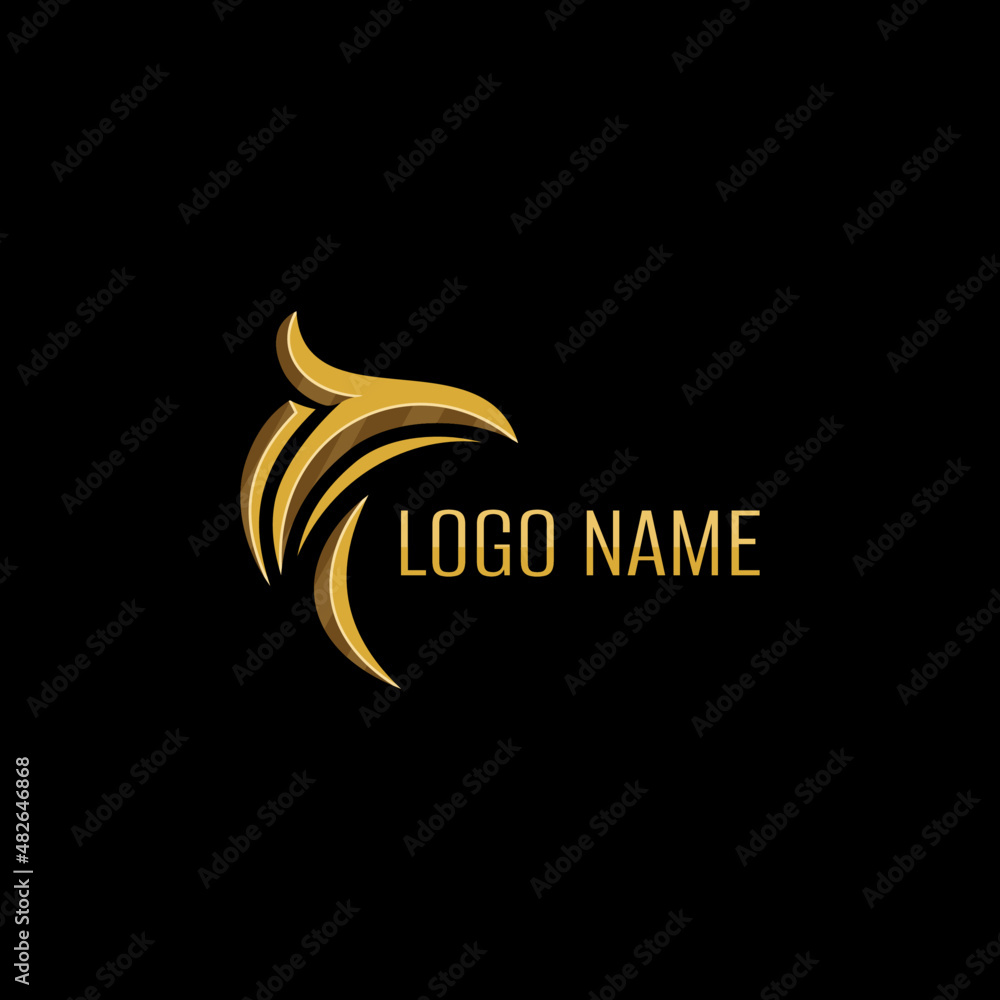 gold Eagle head Logo vector Stock Vector | Adobe Stock