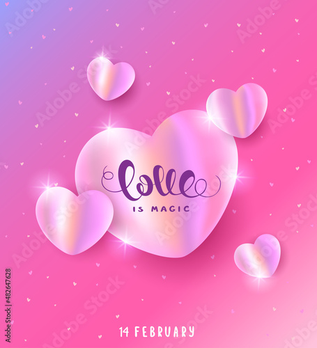 hearts pearly pink