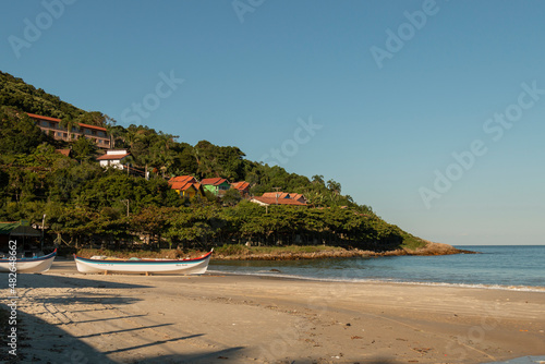 Bombinhas, Santa Catarina, Brazil: June 13, 2016: Bombinhas Beach coast of Santa Catarina