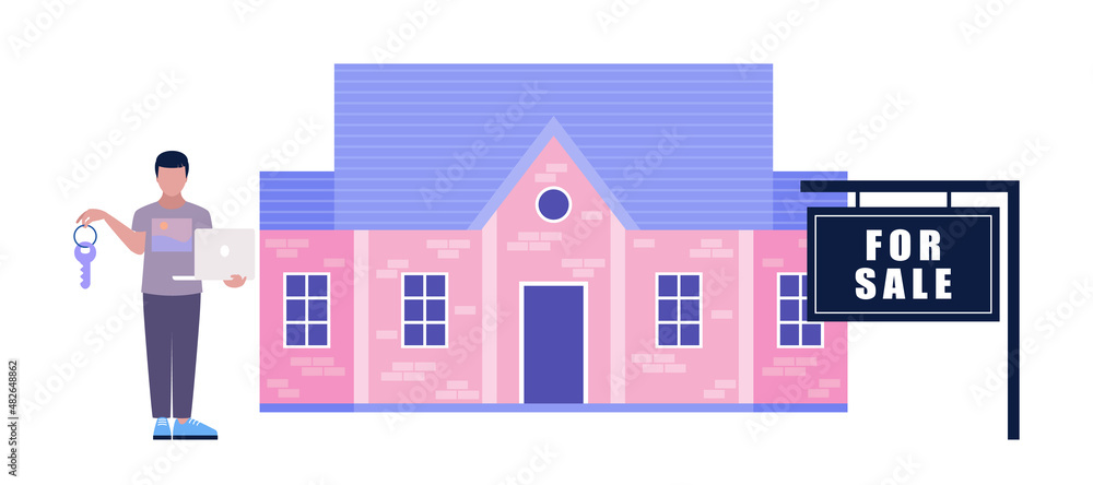 Realtor with house keys Realtor with house keys