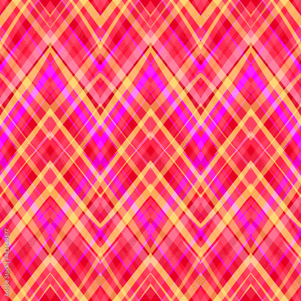 Ethnic zigzag pattern in retro colors, aztec style seamless vector background