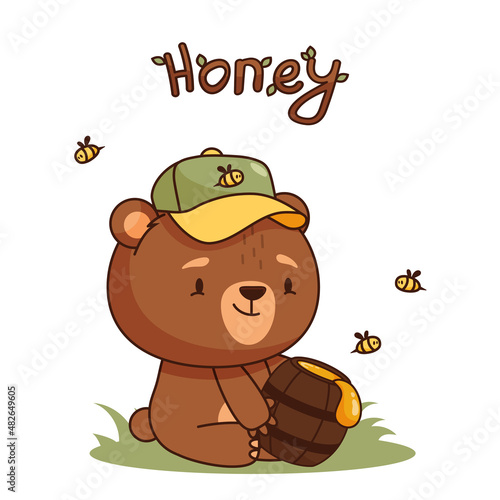 baby bear with honey