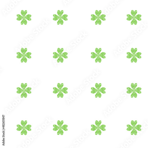Seamless vector pattern of four-leaf clover