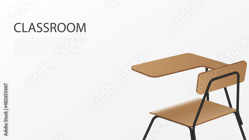 Lecture table on the empty background.
