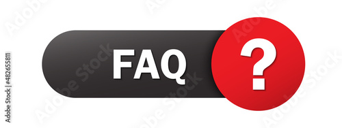 FAQ black and red vector web button