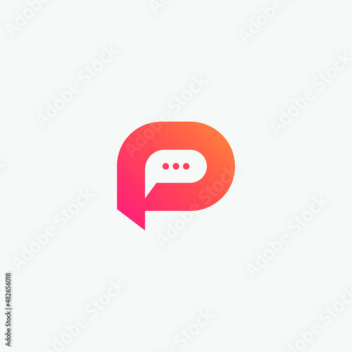 modern p letter logo, colorful letter logo design vector template.