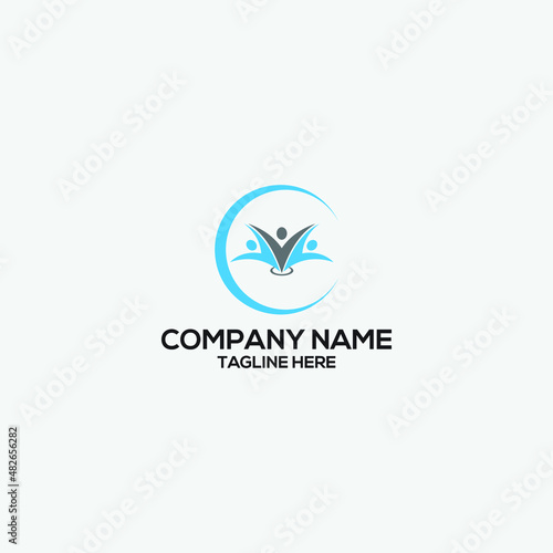 foundation Logo Colorful Design Template Vector. People community Logo Template Vector.
