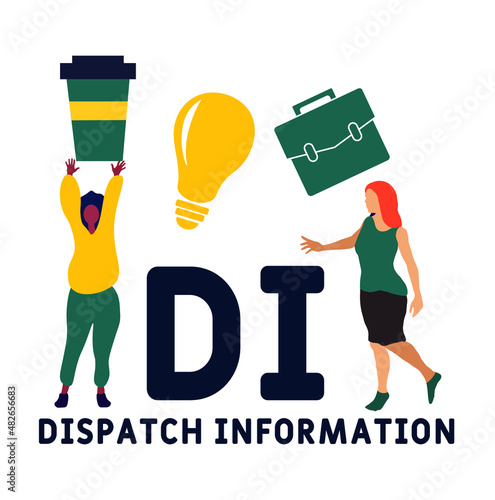 DI - Dispatch Information acronym. business concept background. vector illustration concept with keywords and icons. lettering illustration with icons for web banner, flyer, landing pag