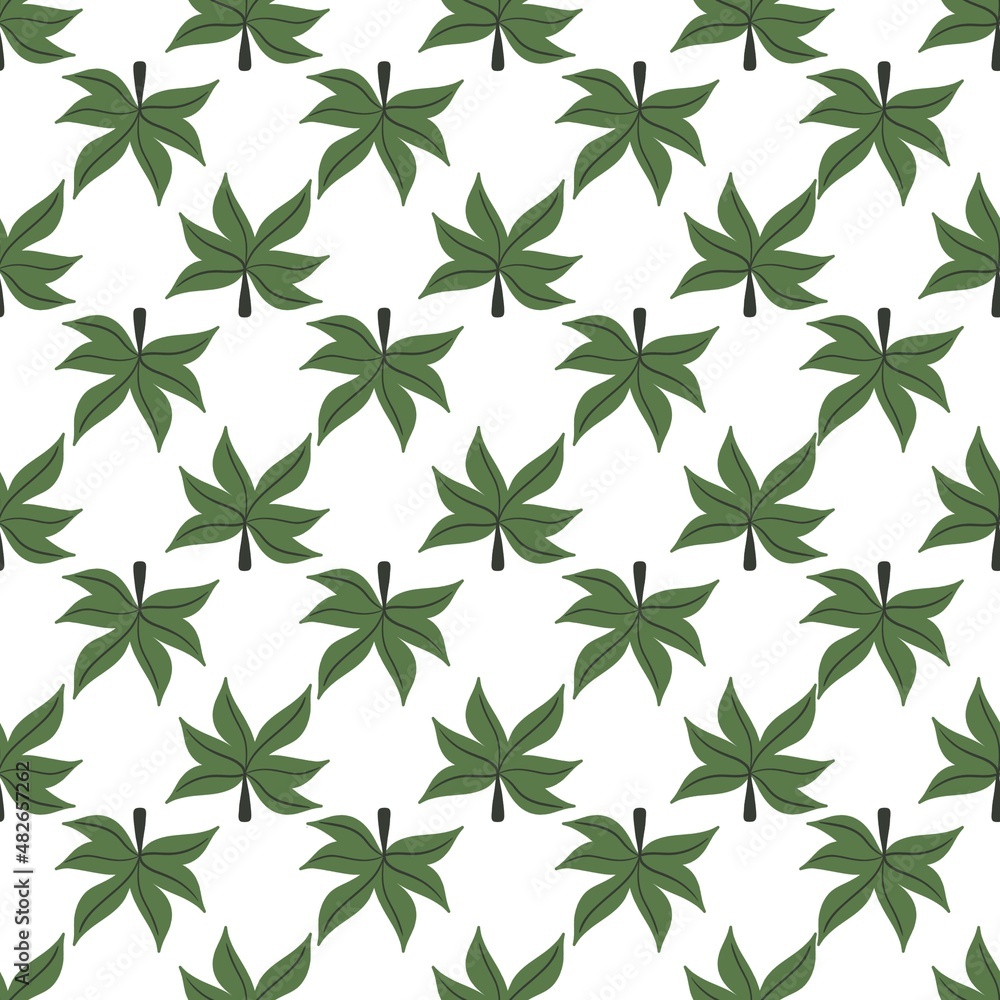 simple cute floral pattern - beautiful little leaves of a plant on a white background simple cute floral pattern - beautiful little leaves of a plant on a white background