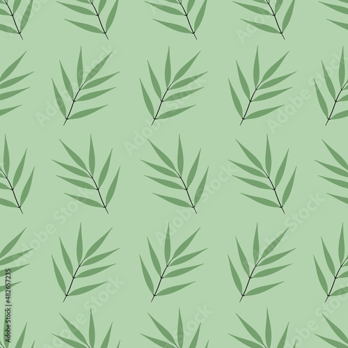 simple cute floral pattern - beautiful little green leaves of a plant