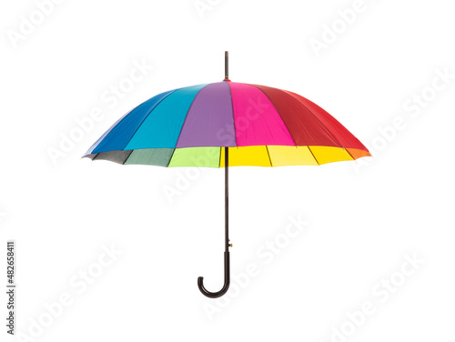 multicolored umbrella isolated on white background photo