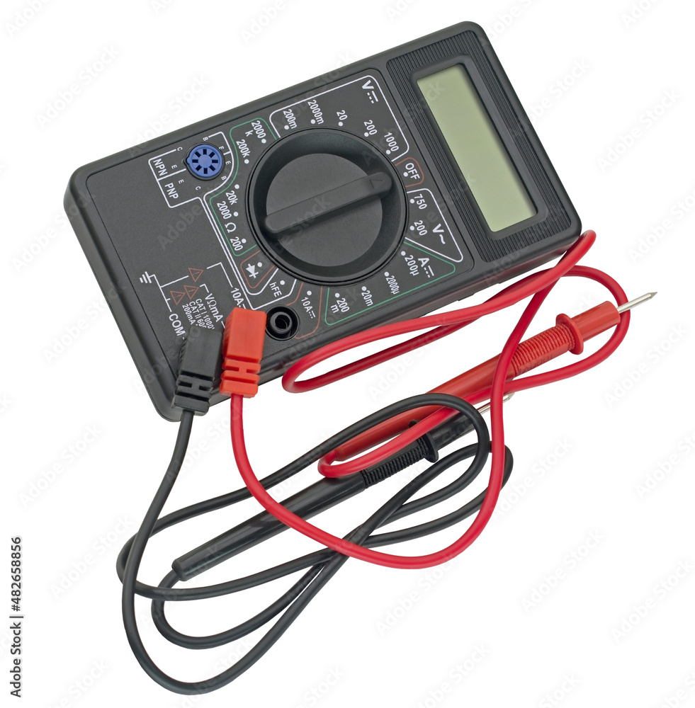 Digital multimeter on white Digital multimeter on white