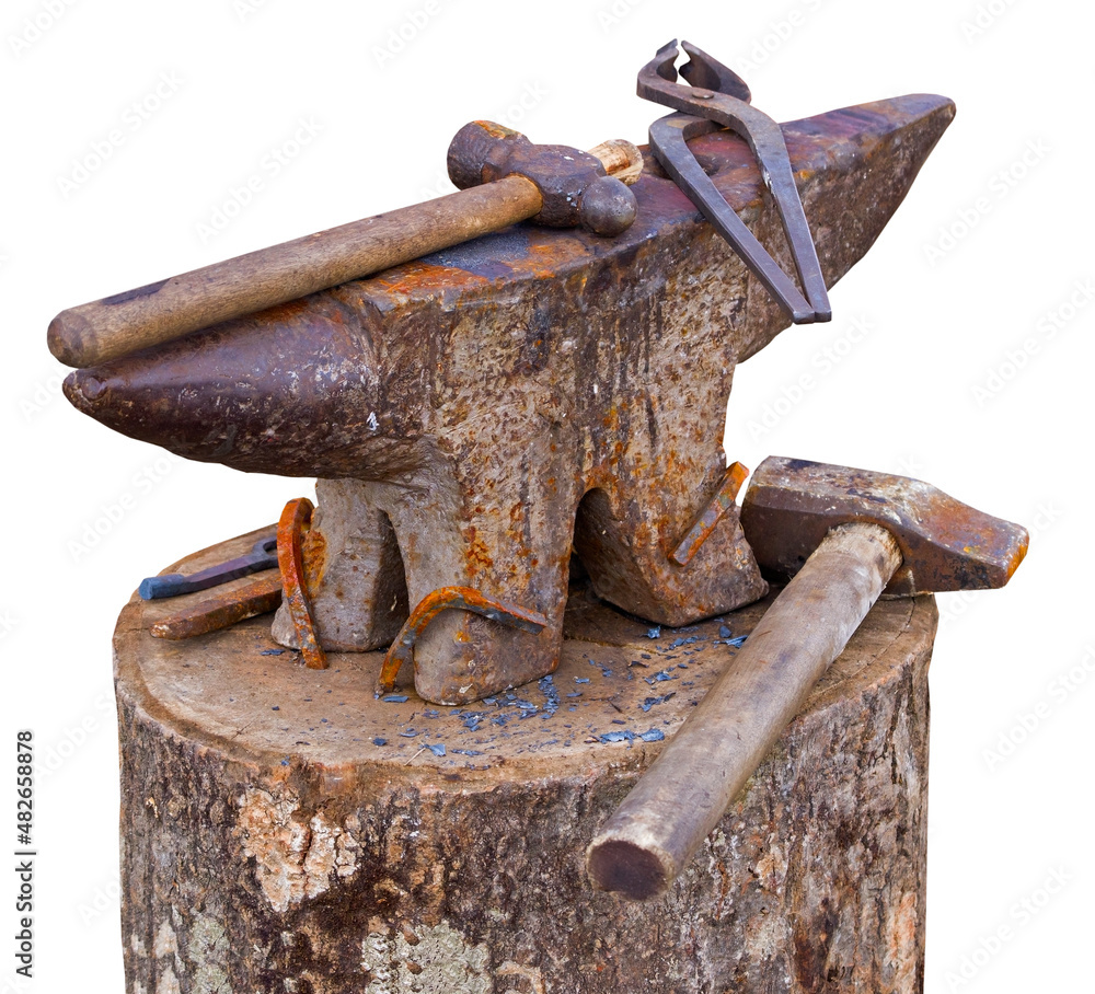 small old antique anvil for striking on white small old antique anvil for striking on white