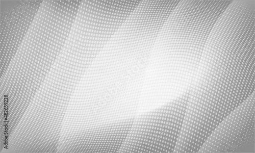 Monochrome Simple Geometric Effect Background. Black Line Halftone Wave Design. Grey Motion Graphic Illustration Wallpaper. Silver Business Texture Wall Background.