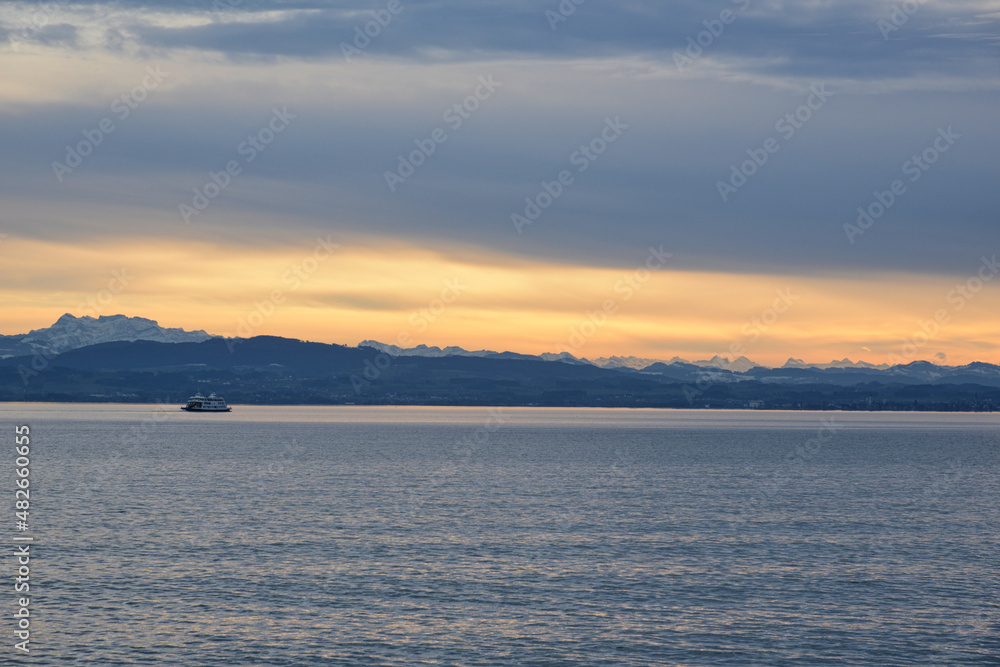 Obraz premium Abendrot am Bodensee