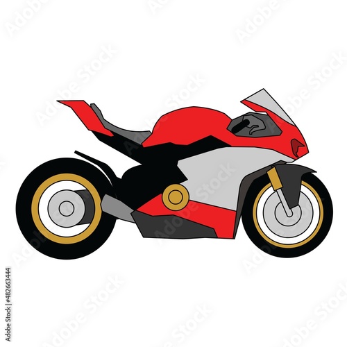 modern superbike sport side view photo