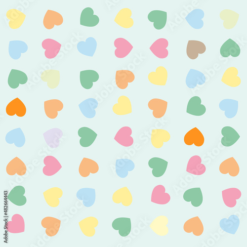 Wallpaper Mural Pastel colored hearts pattern on blue background	
 Torontodigital.ca
