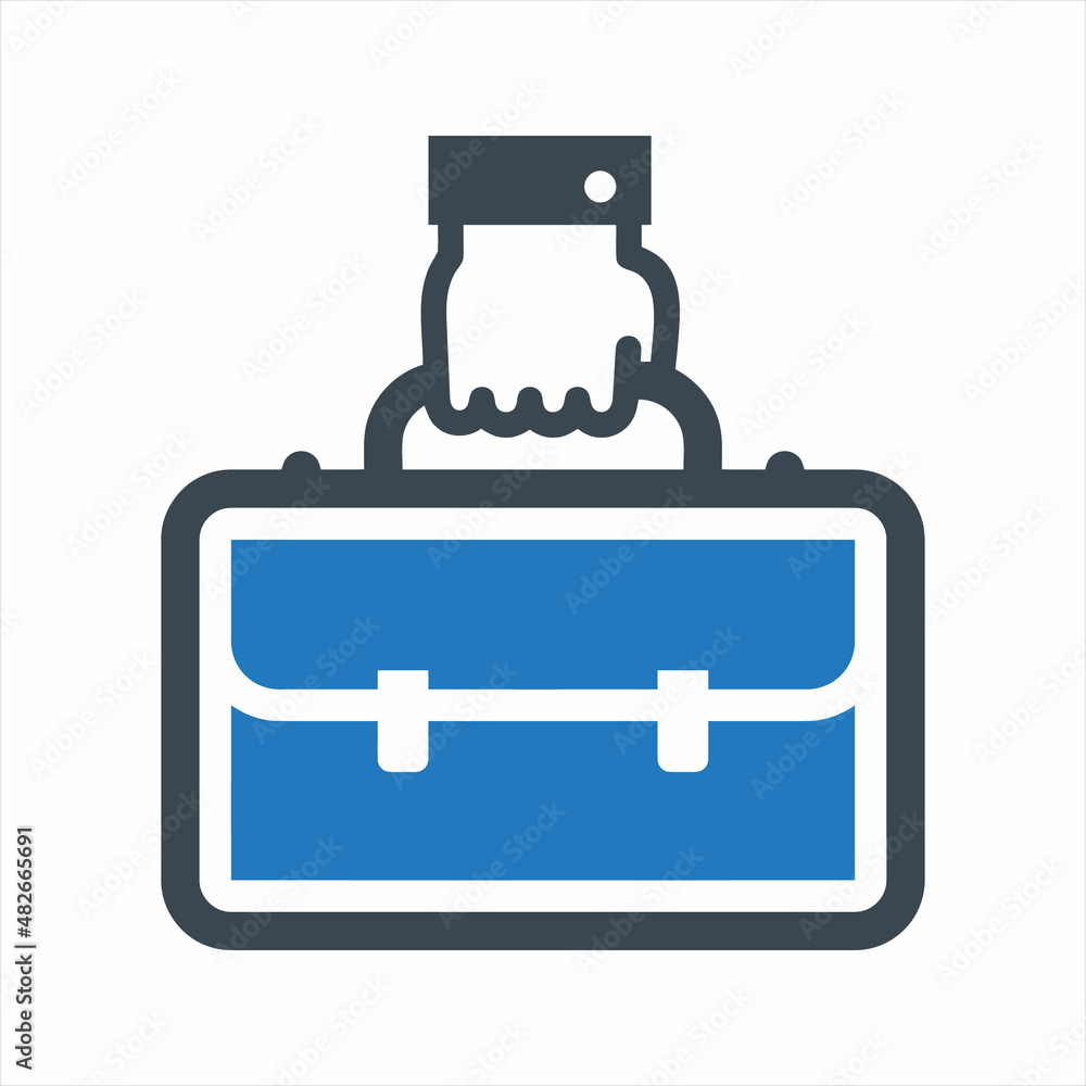 Office bag icon. Vector and glyph Office bag icon. Vector and glyph