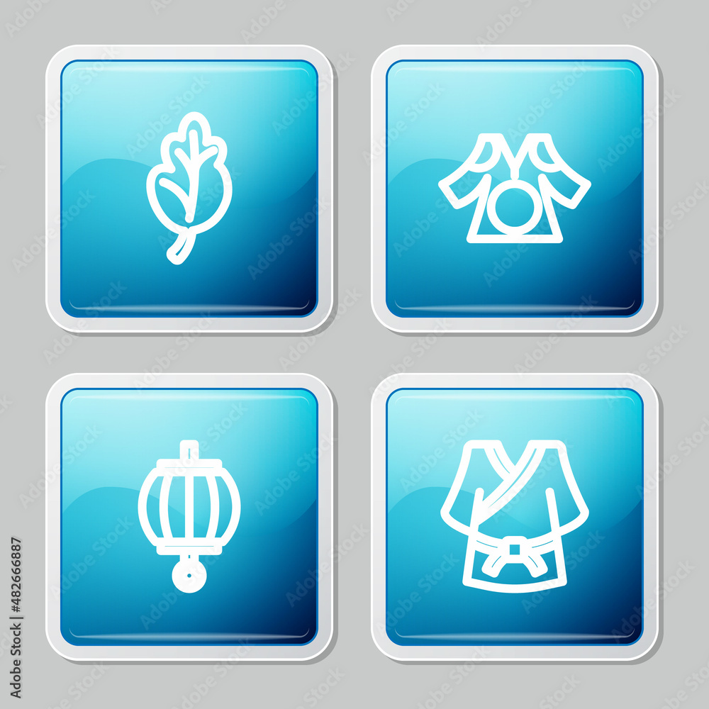 Set line Kimchi, Kimono, Korean lantern and icon. Vector Set line Kimchi, Kimono, Korean lantern and icon. Vector