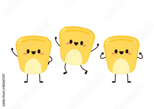 Corn kernel character design. Corn on white background. Corn kernel vector.