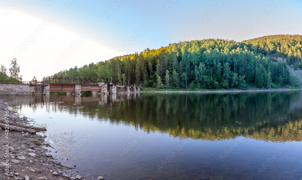 Big Satka river in the vicinity of Satka city, Chelyabinsk region, South Ural, Russia