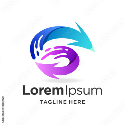 windstorm logo with arrow concept