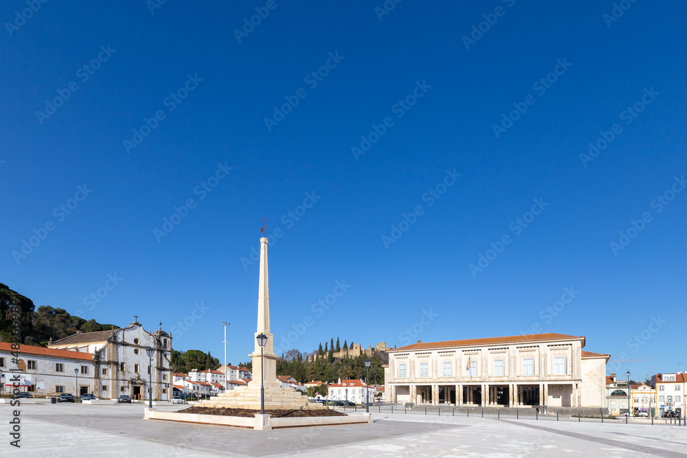 Tomar Portugal - JAN 23 2022: Tribunal of Tomar Building and Square.