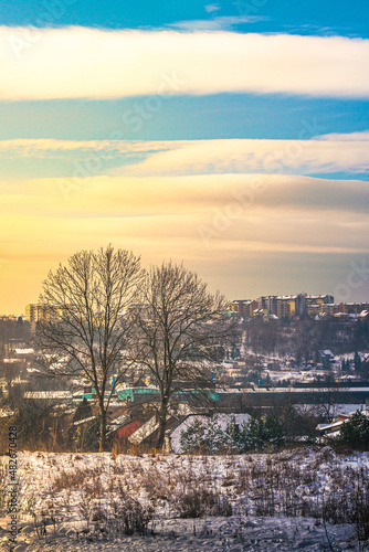 Starachowice zimą o poranku