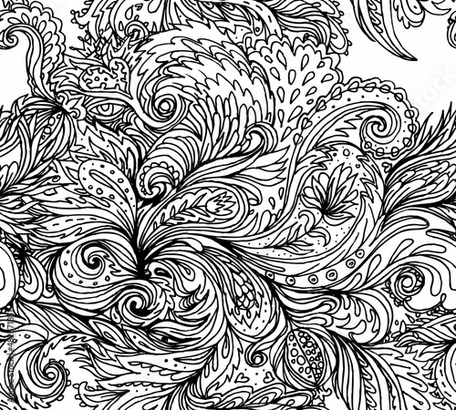 Beautiful ornate floral paisley seamless pattern