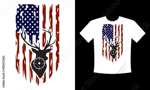 Hunting T-Shirt, Hunting Vector graphic for t shirt. Vector graphic, typographic poster or t-shirt. Hunting style background.