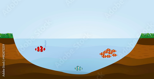 Lake layers isolated. vector illustration