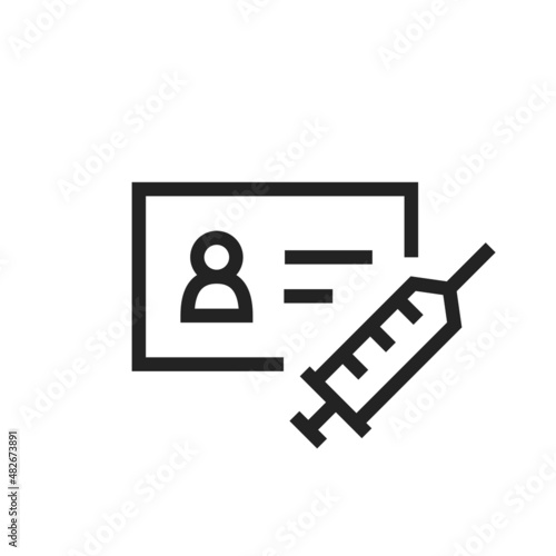 Vaccination certificate line icon