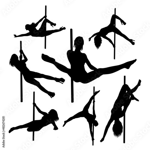 pole dance sport female dancer silhouette