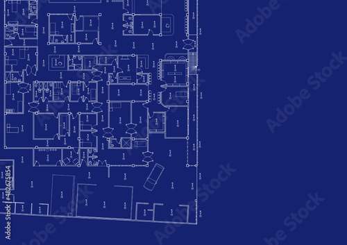 Floor plan designed building on the drawing.