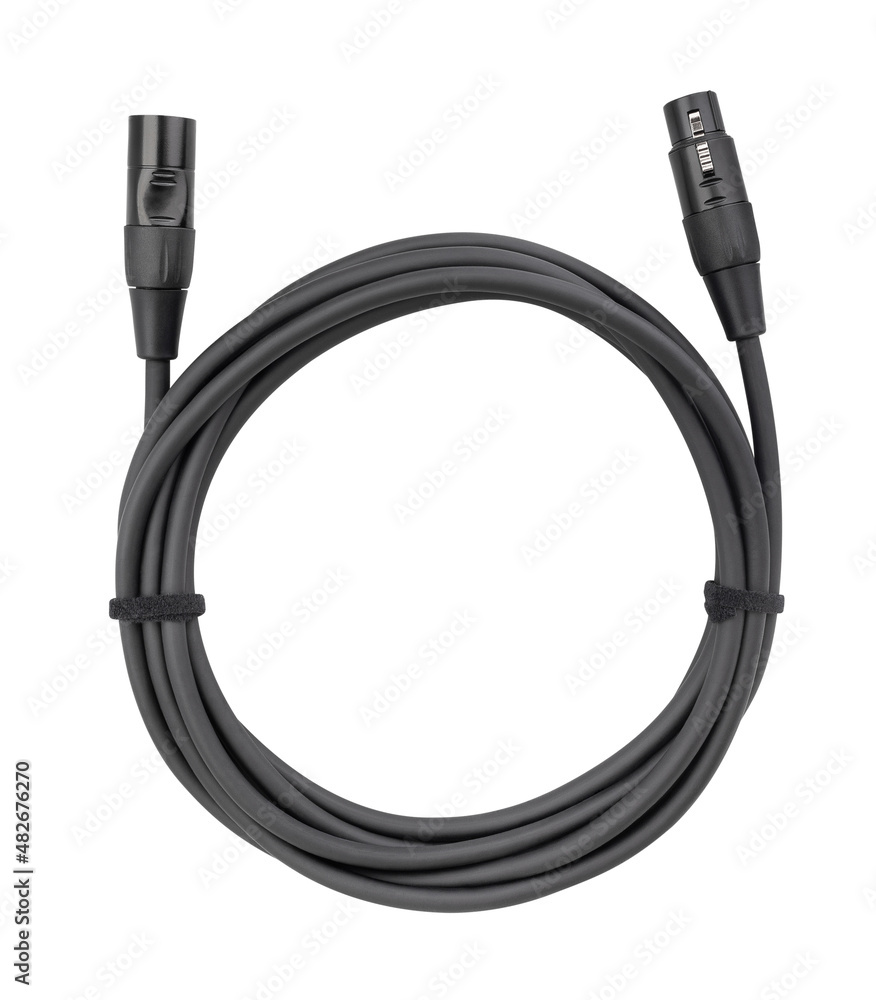 xlr cable path isolated on white xlr cable path isolated on white