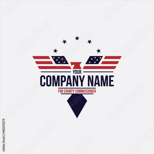 creative simple logo design american eagle flag