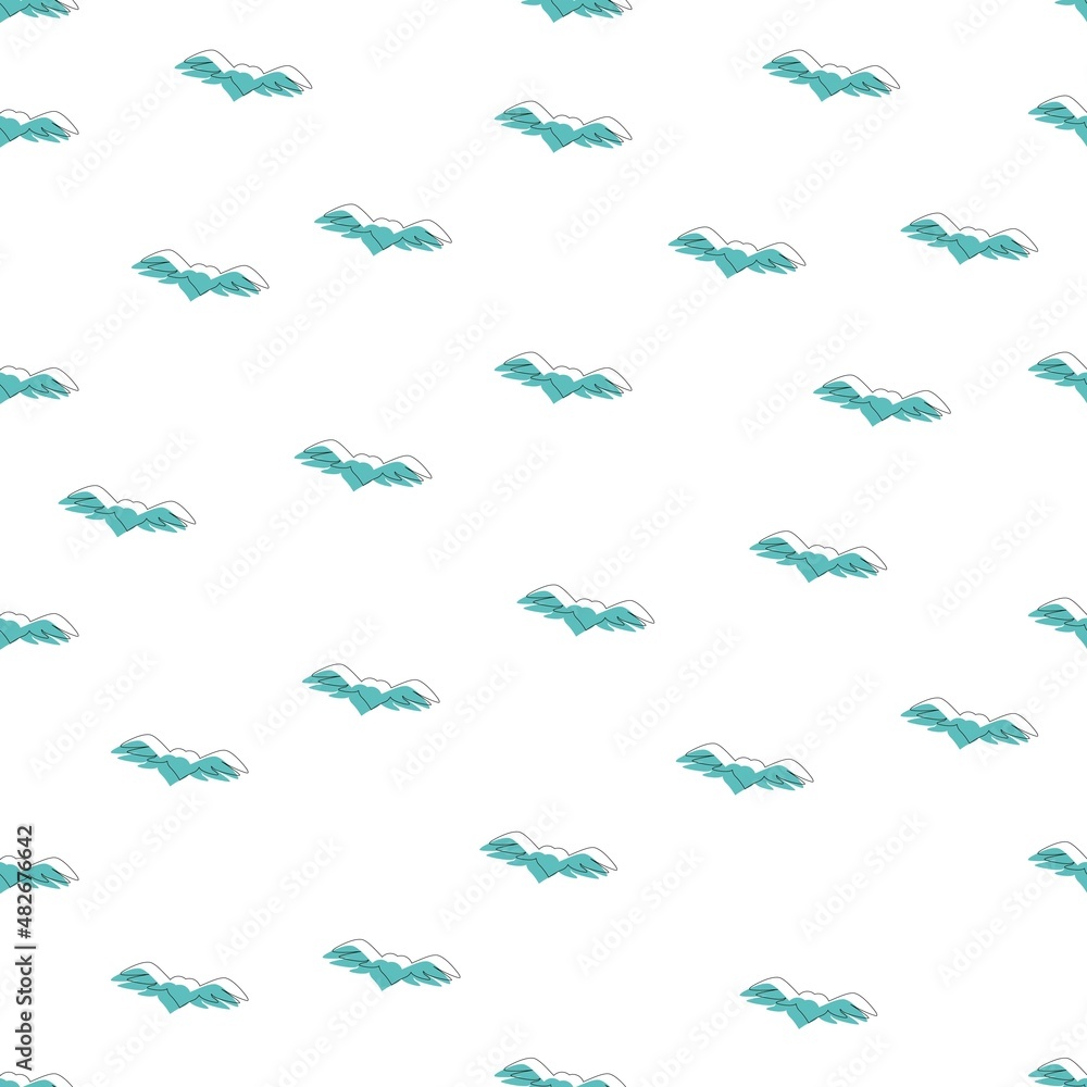 winged hearts pattern blue winged hearts pattern blue