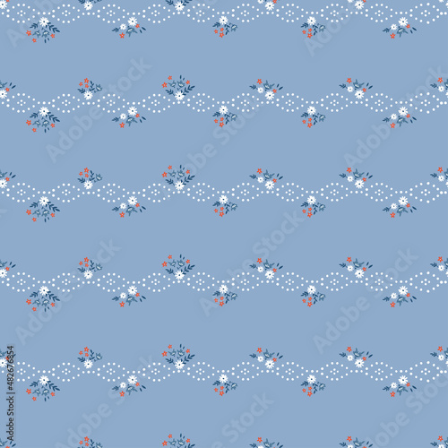 Cute hand drawn ditsy seamless pattern, lovely floral background, great for textiles, banners, wallpapers, wrapping - vector design