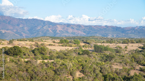 CRATER OF AN EXTINCT VOLCANO ON THE SOUTH SIDE OF THE CENTRAL MOUNTAIN RANGE OF THE DOMINICAN REPUBLIC, IN THE SAN JUAN VALLEY