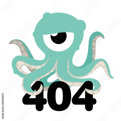Image for page not found error 404. Octopus holding 404 error