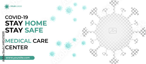covid-19 social media cover post template. Usable for social media