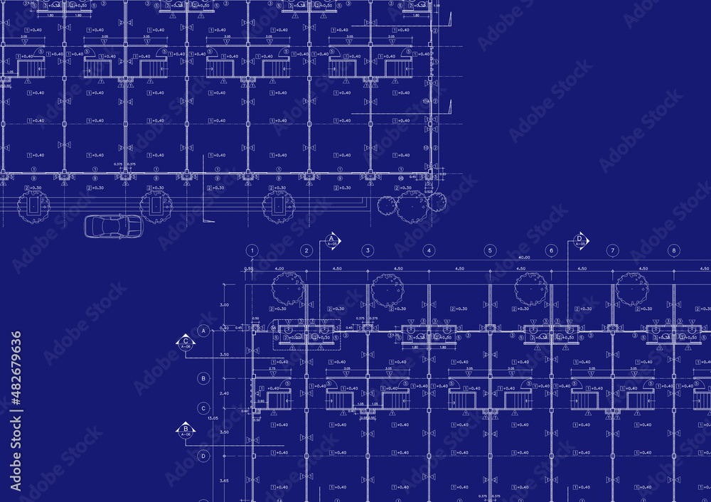 Floor plan designed building on the drawing.