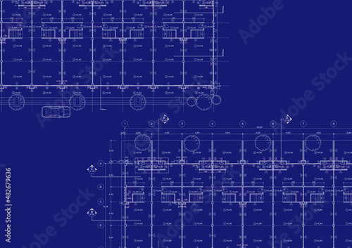 Floor plan designed building on the drawing.