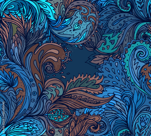 Beautiful ornate floral paisley seamless pattern