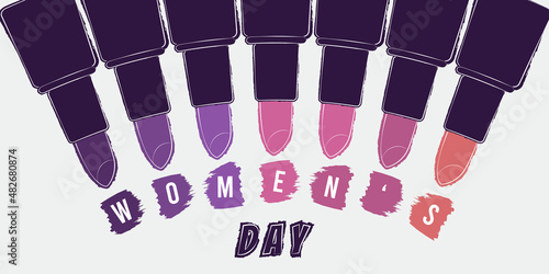 Multicolored lipsticks for poster, brochure, banner, invitation card.